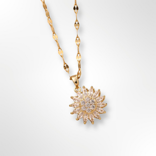 Rotatable Sunflower Necklace